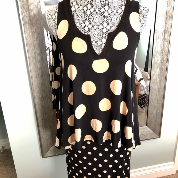 BNWOT Maeve Sleeveless MIDI Quality Dress with a Straight Skirt Cute with Spots - Picture 5 of 11